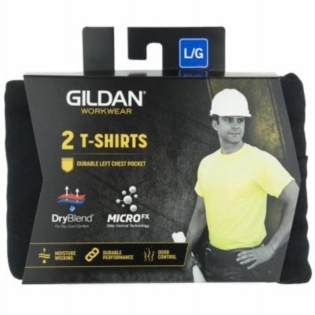 GILDAN BRANDED APPAREL SRL 2PK LG BLK SS TShirt 1297042